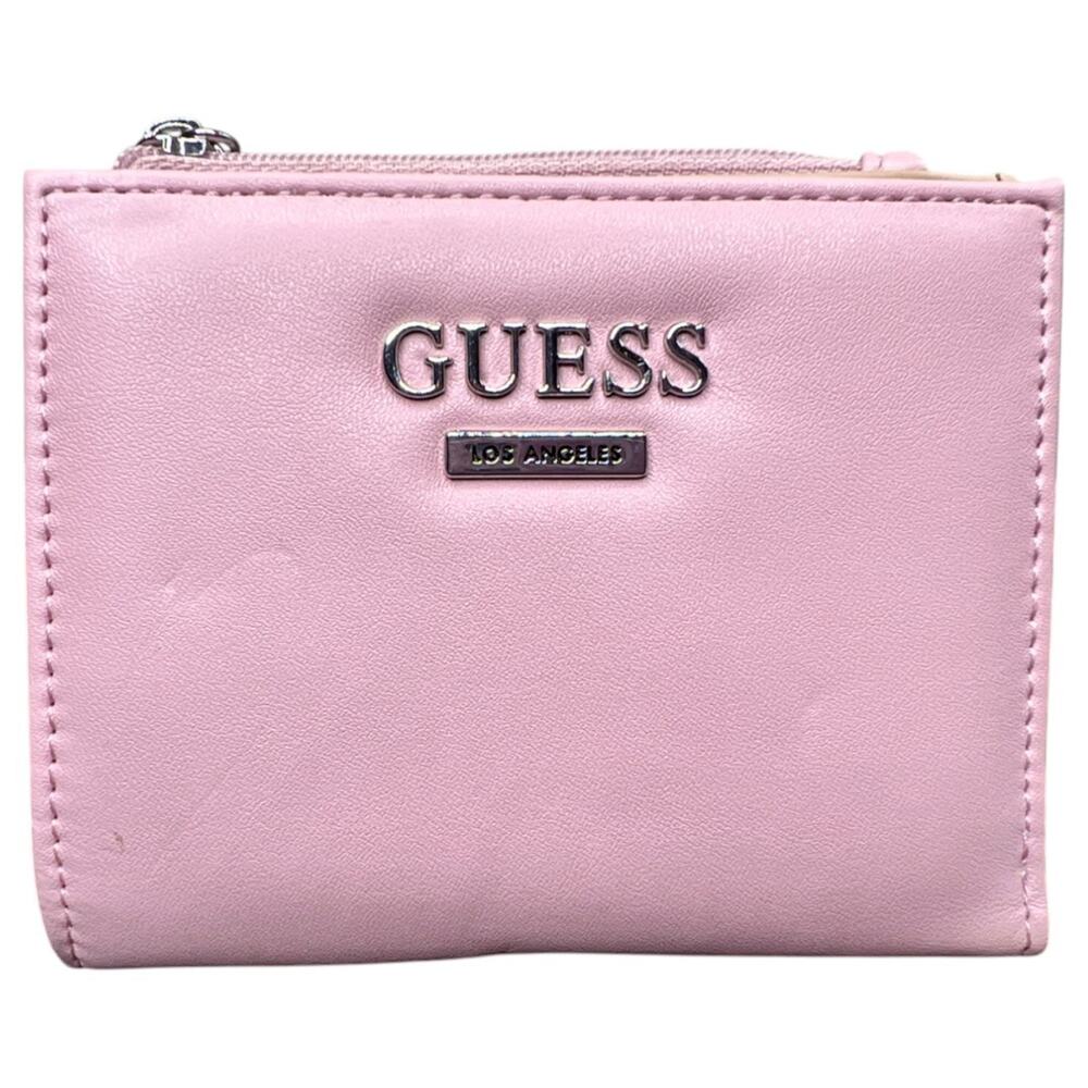 Guess Pink Leather Bifold Wallet Card Holder Coin Purse Los Angeles